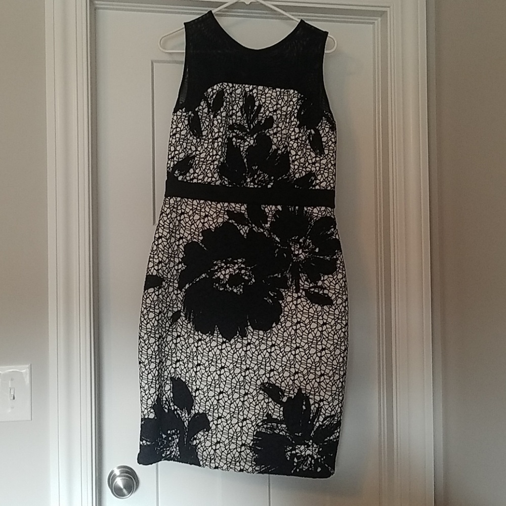 Black and white cocktail dress